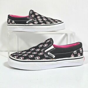 Vans‎ Classic Slip On Puppy Dog Youth Kids Shoes Size 3  Black Pink